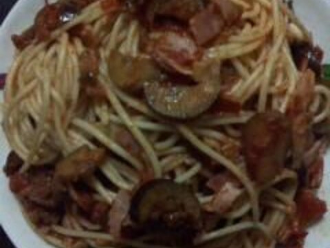 なすがおいしい!ベーコンとなすのスパゲッティ
